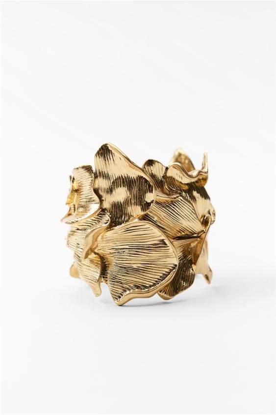 Metallic Textured Flowers Bracelet-Sunfere