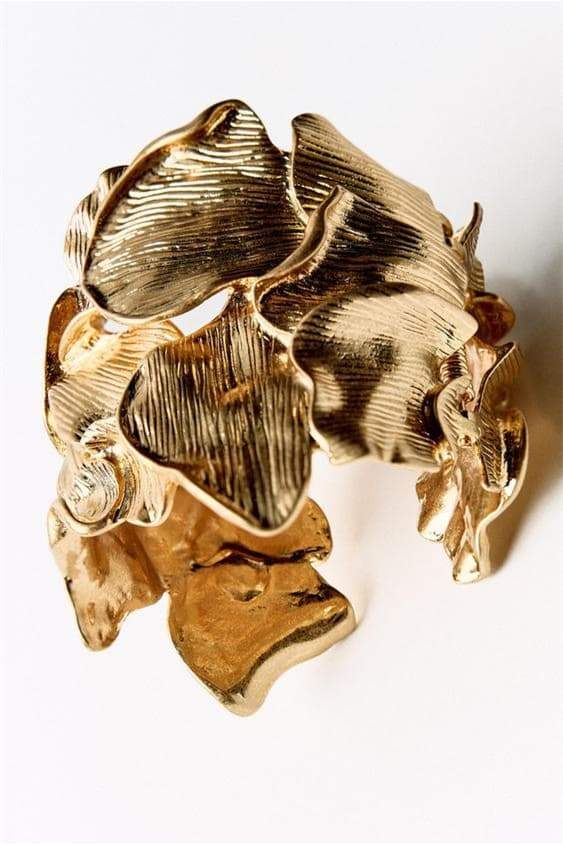 Metallic Textured Flowers Bracelet-Sunfere