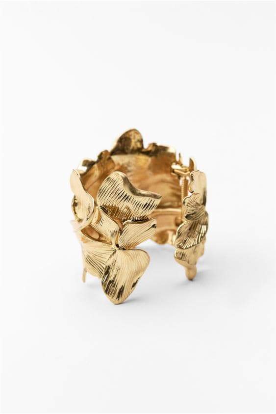 Metallic Textured Flowers Bracelet-Sunfere