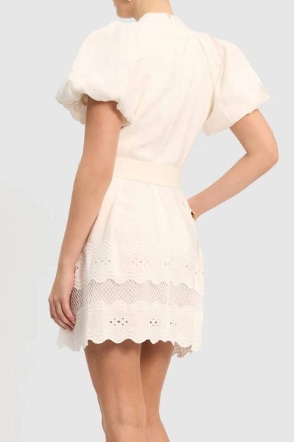 dresses-Miranda Embroidered V-neck Mini Dress-SD00604102657-White-S - Sunfere