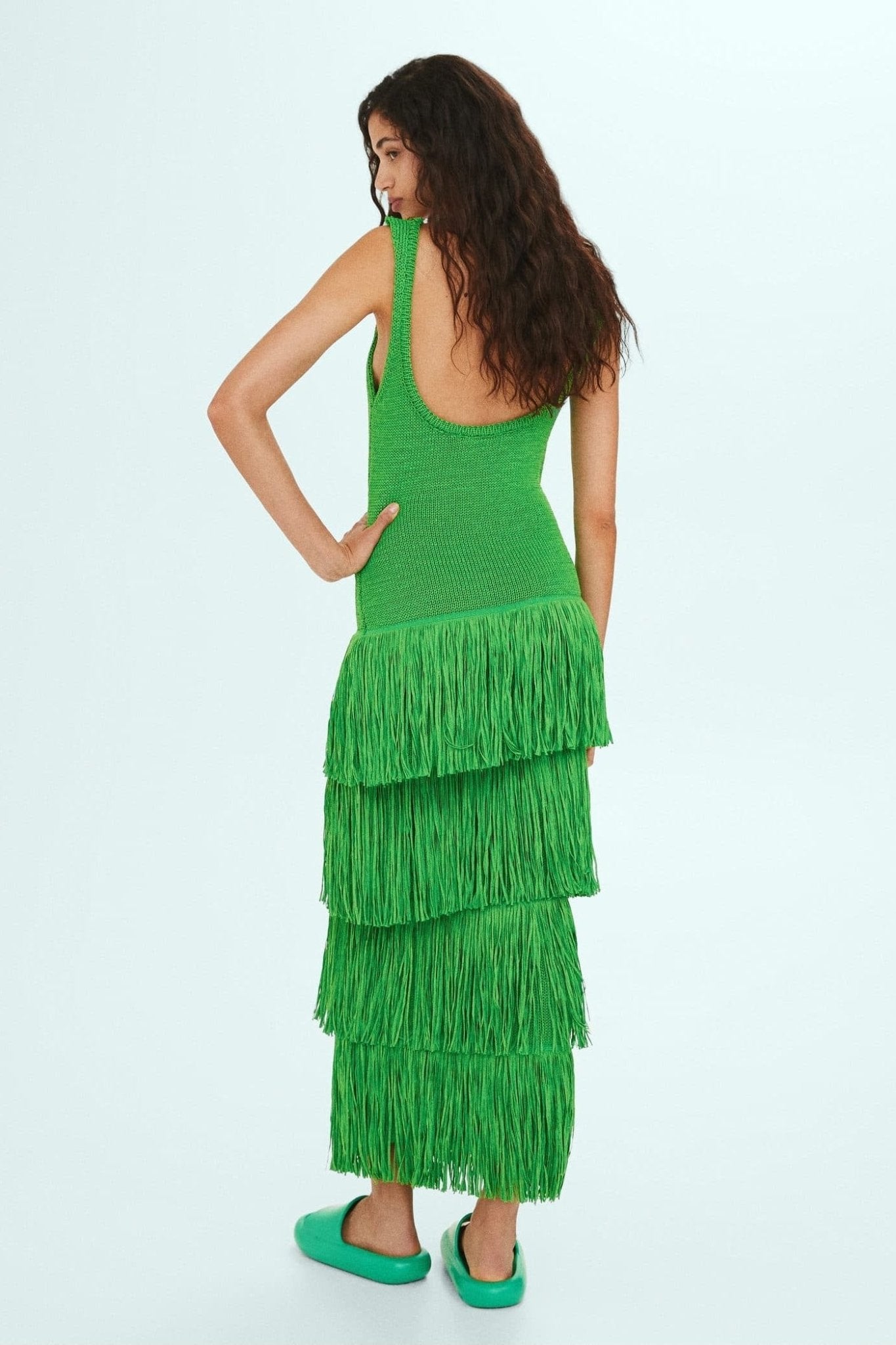 Miriam Tassel Knit Strap Maxi Dress