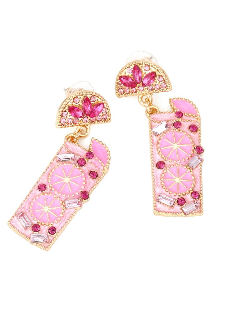 Mocktail Diamante Drop Earrings-Sunfere