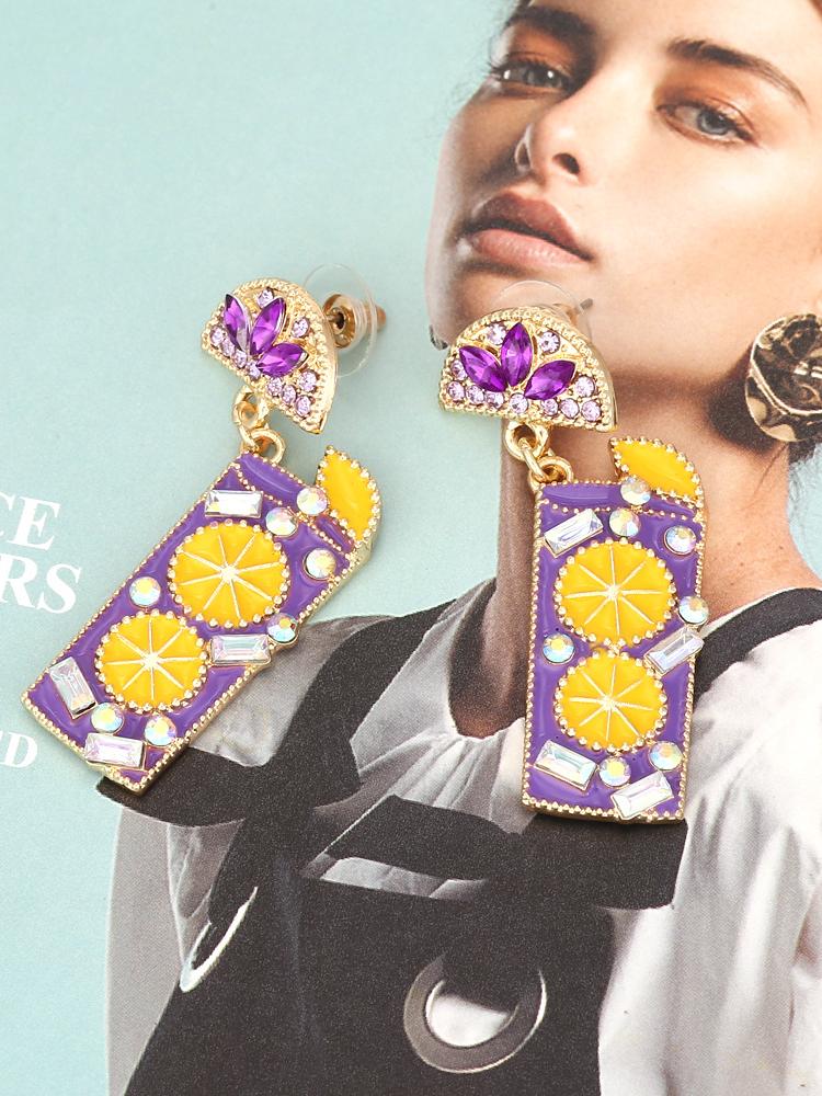 Mocktail Diamante Drop Earrings-Sunfere