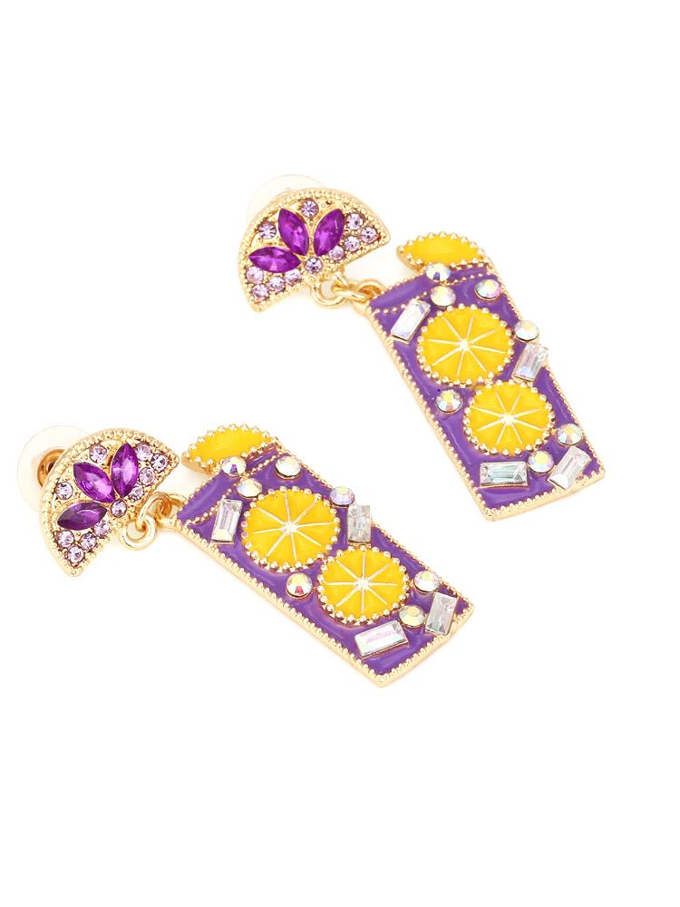 Mocktail Diamante Drop Earrings-Sunfere