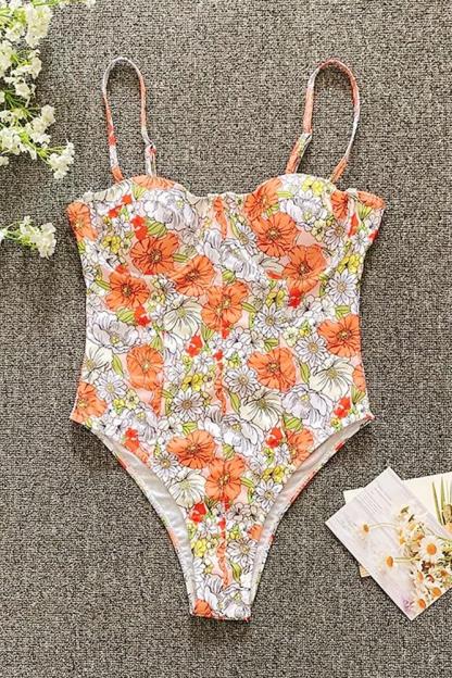 Mois Printed Cut-out Swimsuit