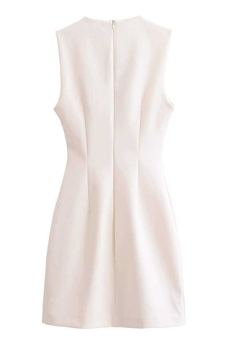 Mona Sleeveless Metal Buckle Mini Dress-Sunfere