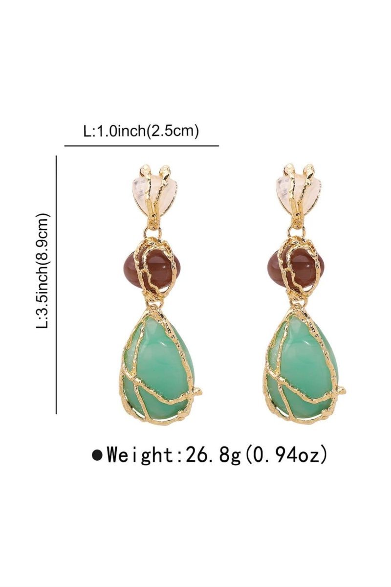 Multi Gem Dangle Earrings-Sunfere