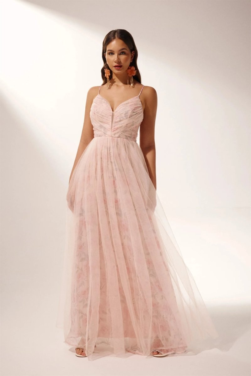 Natalie Floral Tulle Maxi Dress-Sunfere