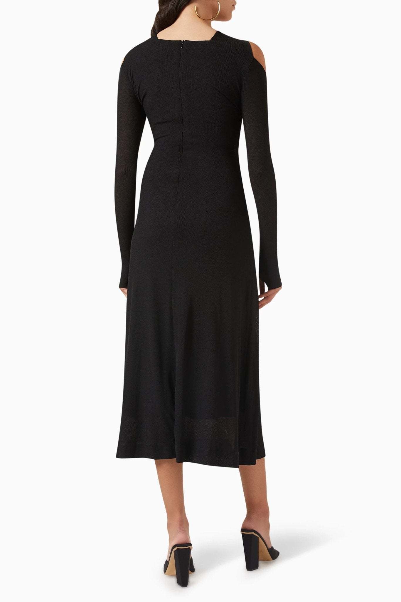 Nita Cut-out Cross Bodice Midi Knit Dress-Sunfere