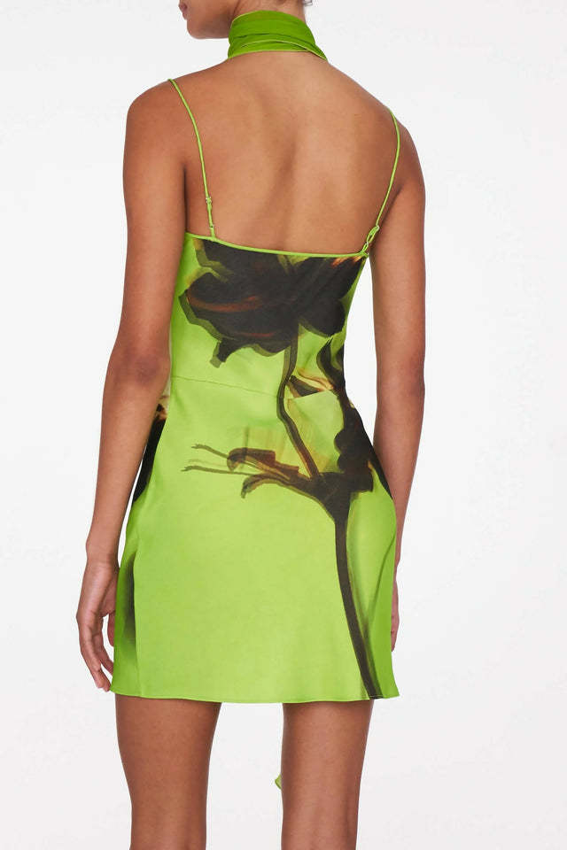 Lesley Floral Print Draped Scarf Mini Dress