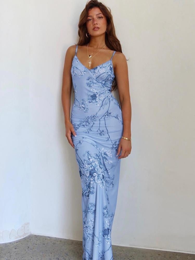 Orchid Printed Maxi Slip Dress-Sunfere