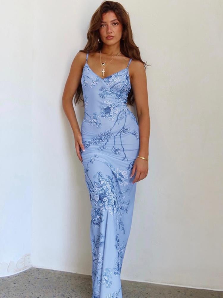 Orchid Printed Maxi Slip Dress-Sunfere