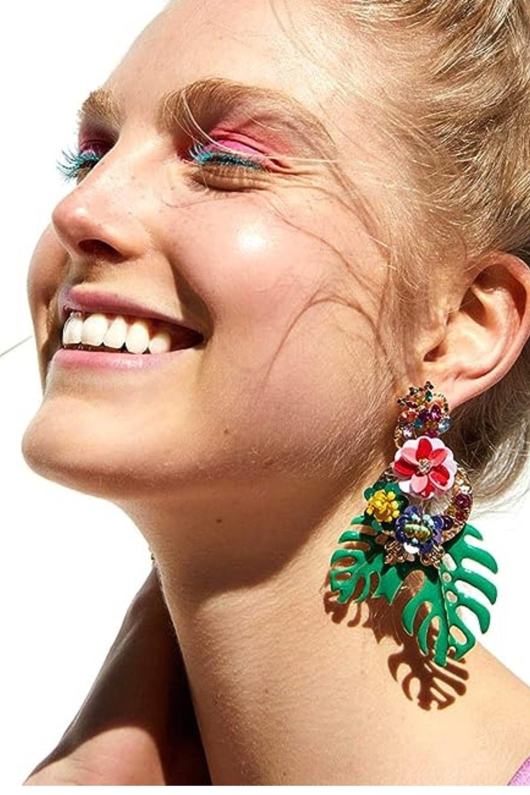 Palm Tree Flower Decored Earrings-Sunfere