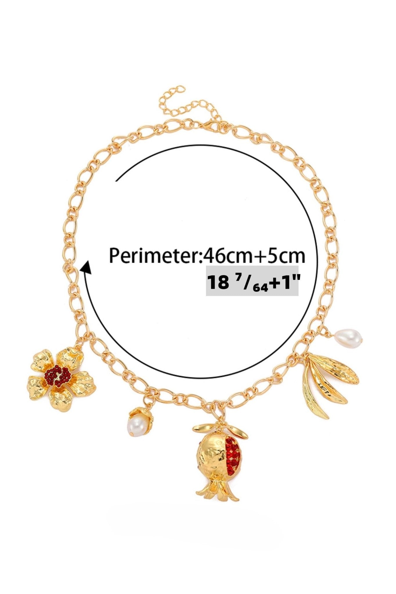 Pancy Pomegrante Flower Necklace