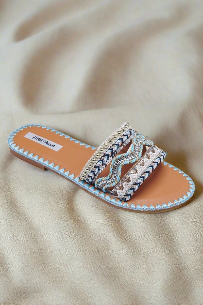 Pansy Wavy Crystal Patterns Flat Slipper-Sunfere