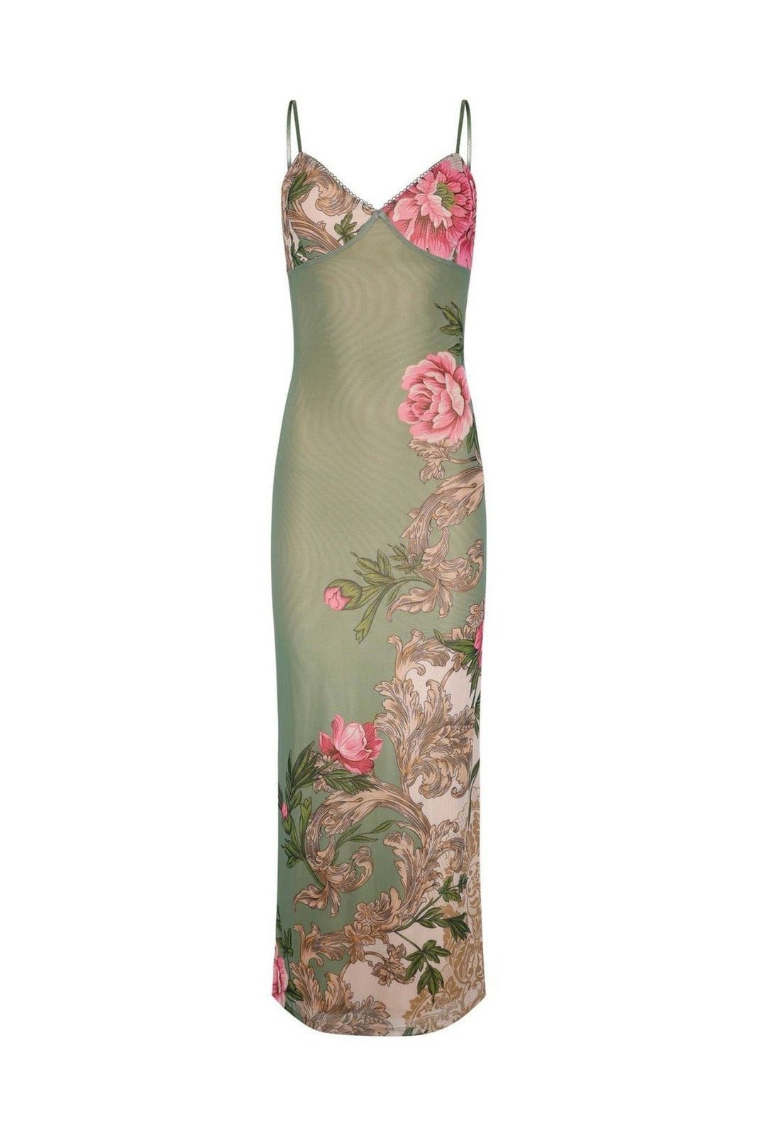 Patti Printed Bodycon Slip Maxi Dress-Sunfere
