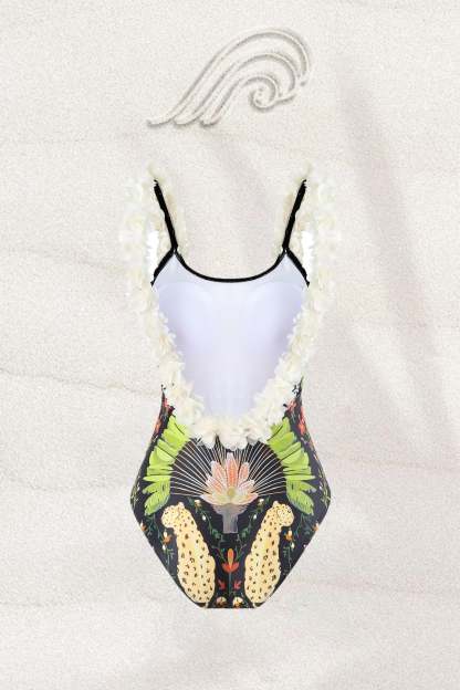 swimwear-Paula Printed Gathered Two-pieces Swim Set-SW00612262083-Black-S - Sunfere