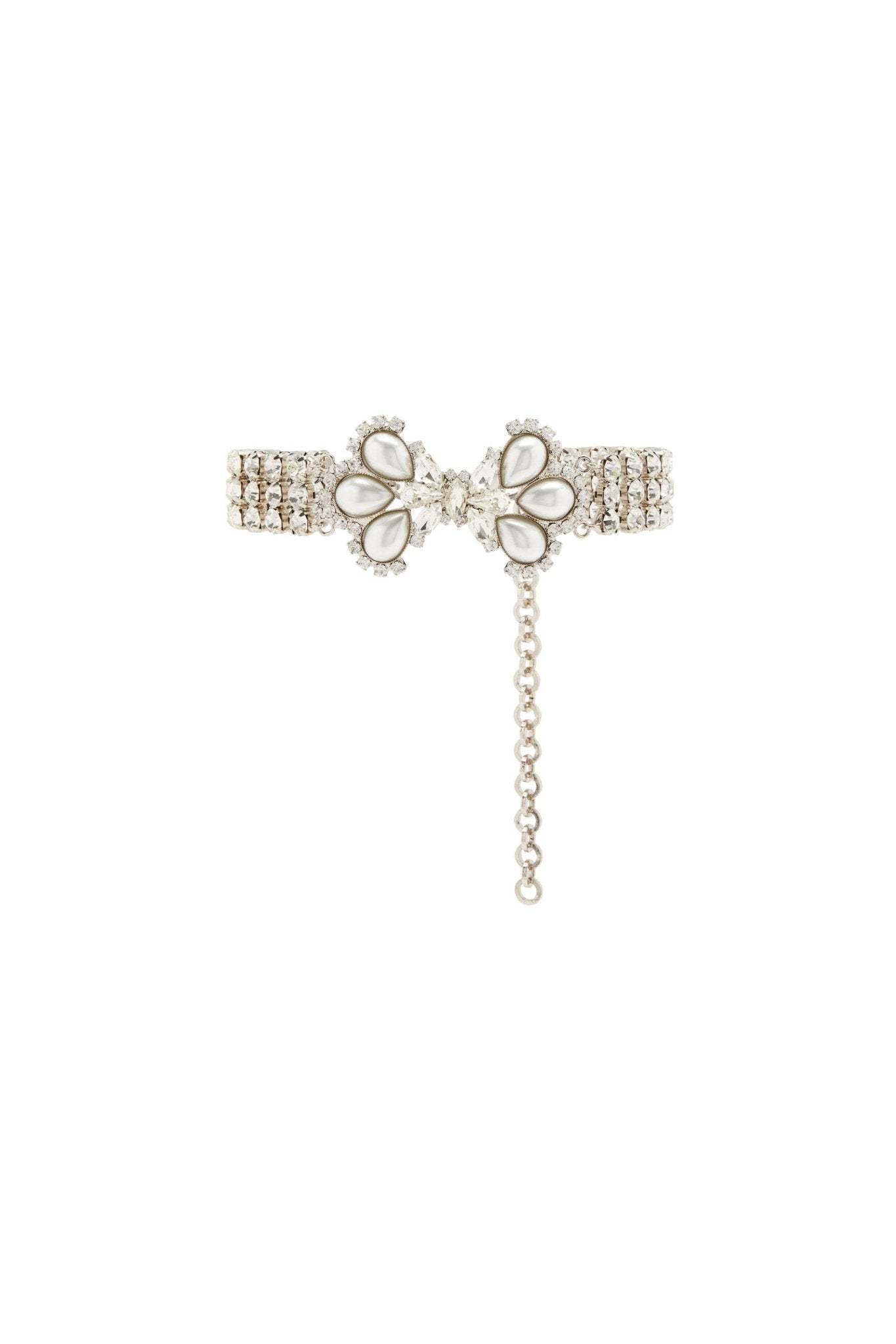 accessories-Pearl Bow-tie Diamante Choker-SA00210181875-Silver - Sunfere