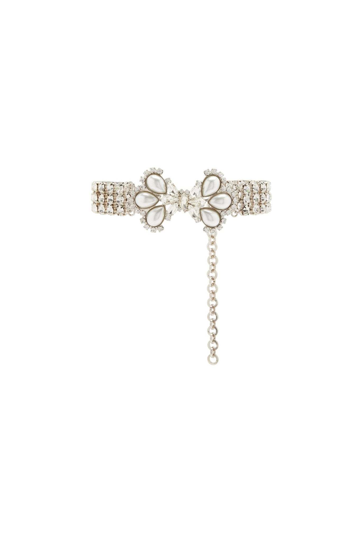 Pearl Bow-tie Diamante Choker-Sunfere