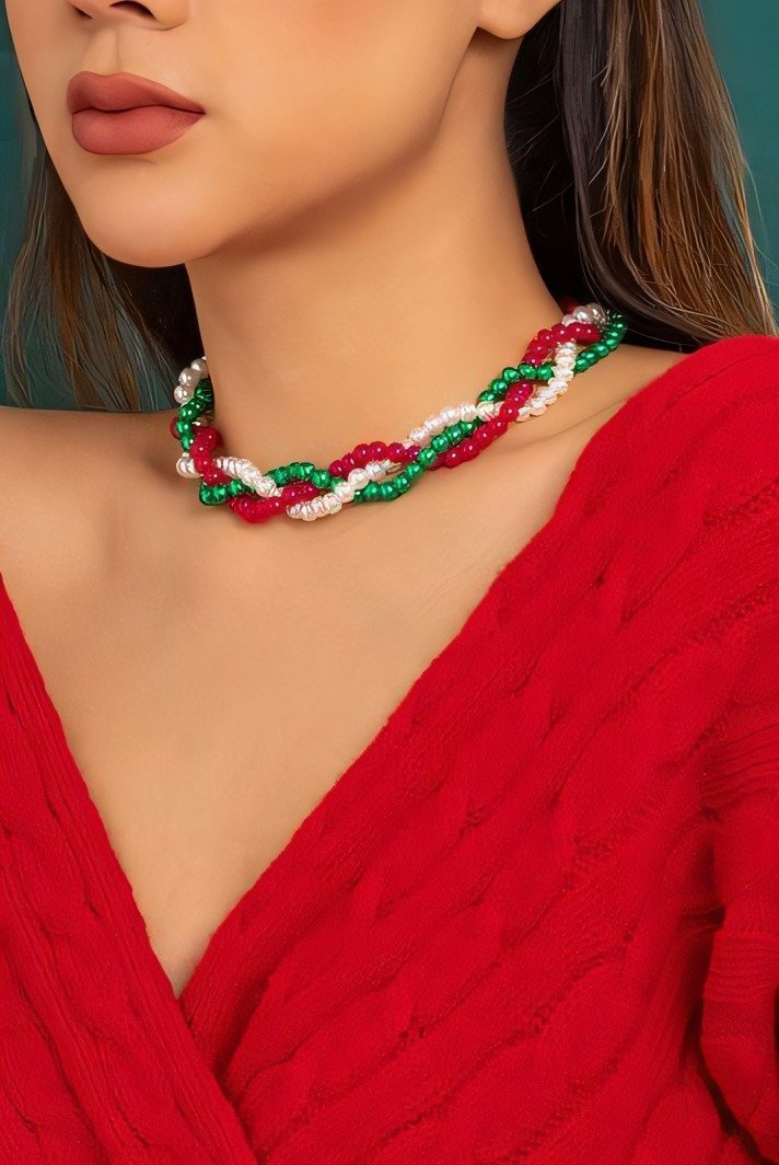 Pearl Woven Chain Necklace-Sunfere