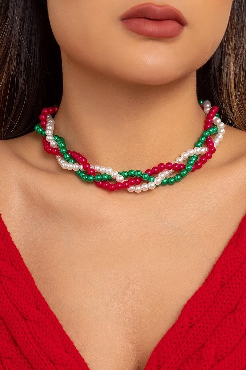Pearl Woven Chain Necklace-Sunfere