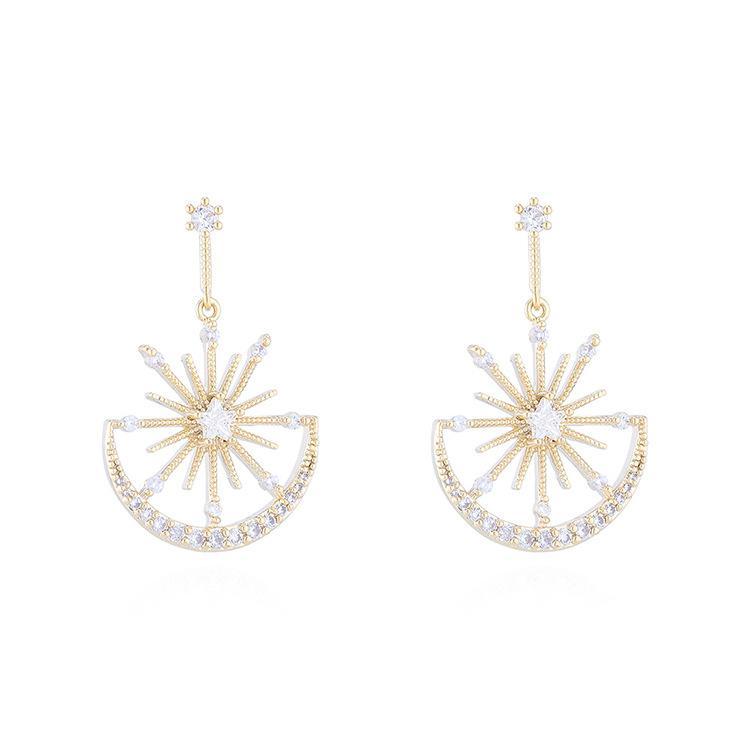 Penny Sun & Moon Diamante Dangle Earrings