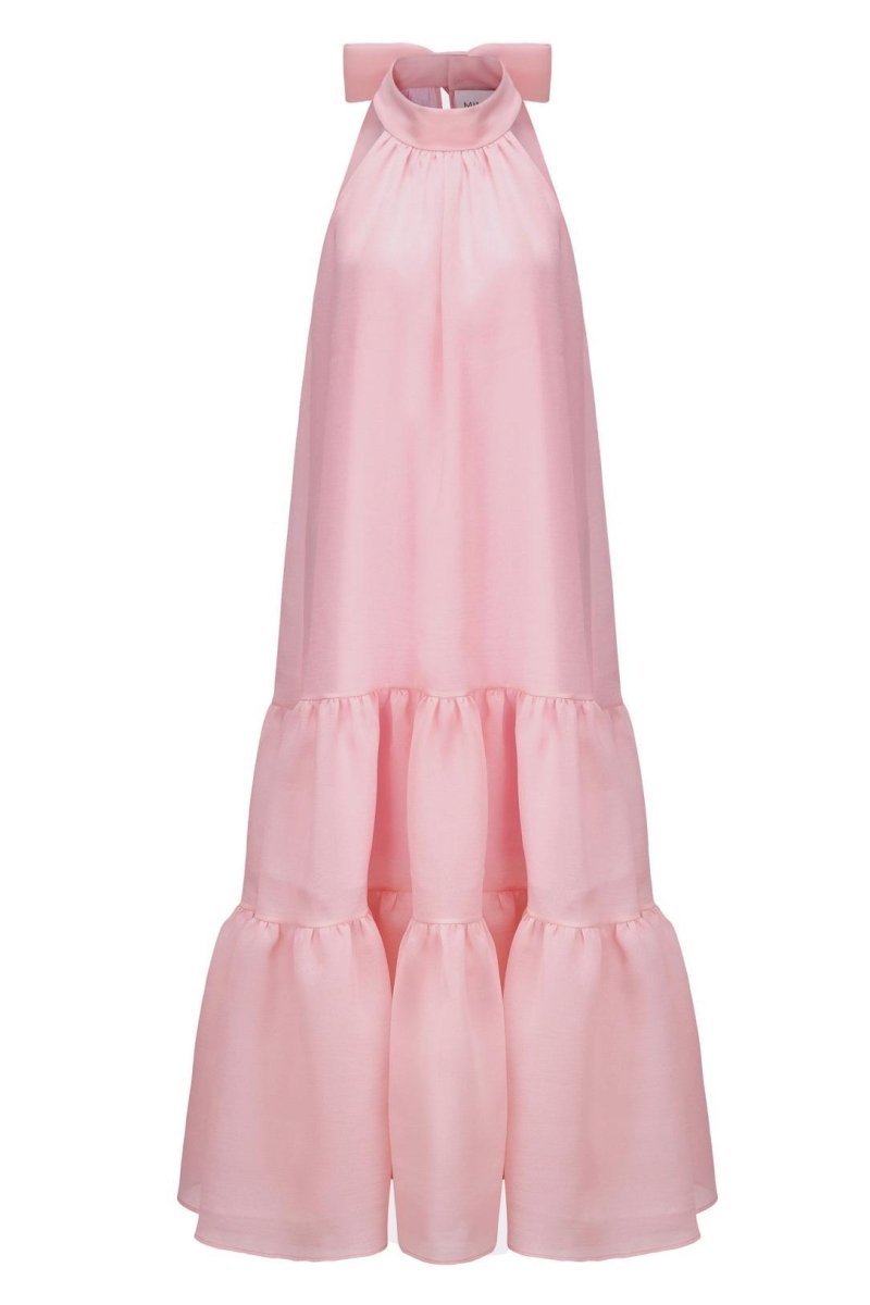 Phoebe Bowknot A-Line Tiered Maxi Dress-Sunfere
