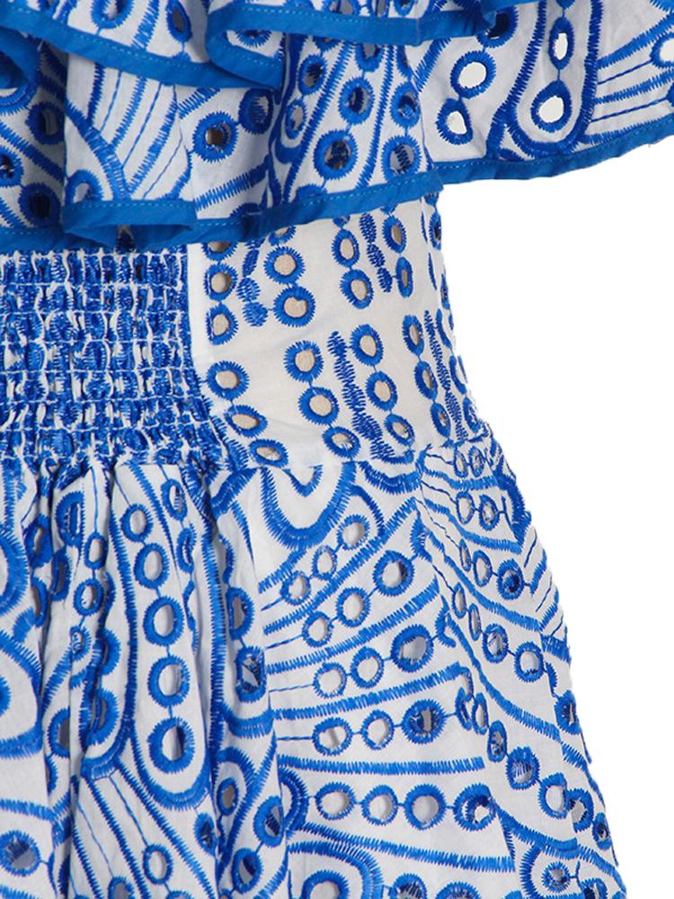 Dolly Embroidered Lace Ruffle Bodice Flare Mini Dress-Sunfere