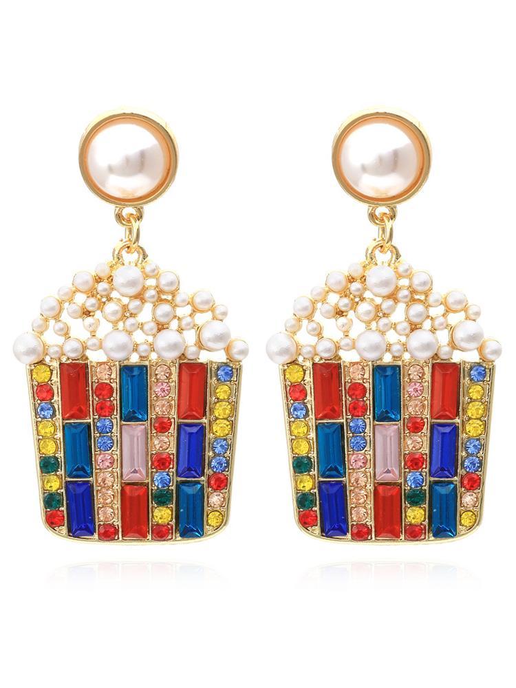 Popcorn Diamante Drop Earrings