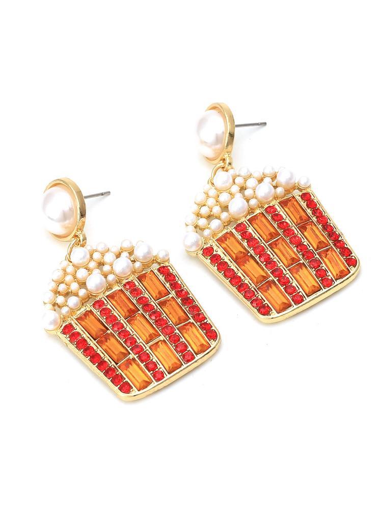 Popcorn Diamante Drop Earrings-Sunfere