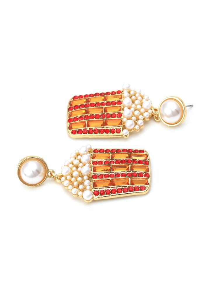 Popcorn Diamante Drop Earrings-Sunfere