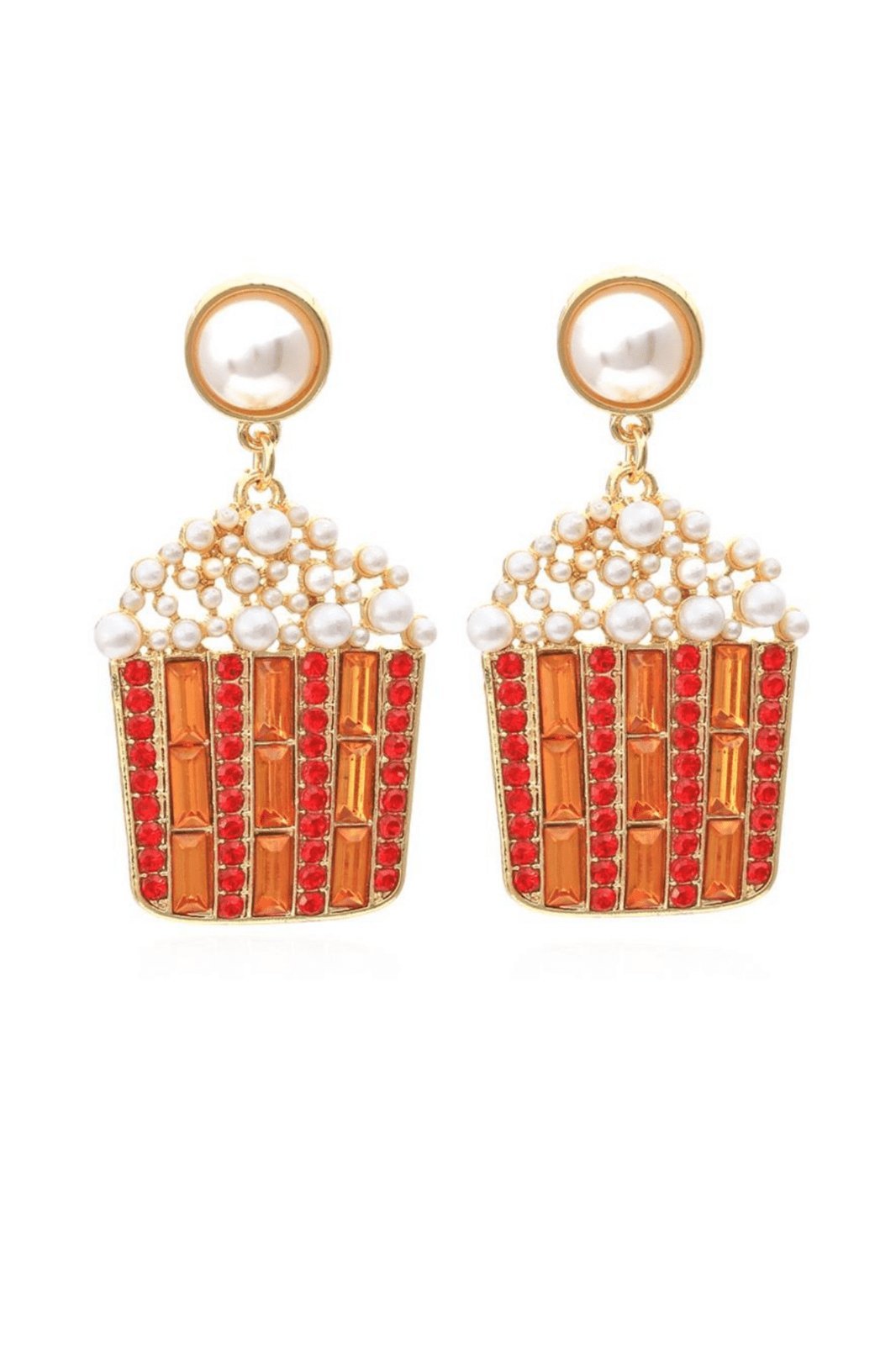 Popcorn Diamante Drop Earrings-Sunfere