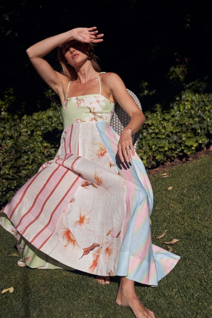 Elaine Floral Print Spaghetti Strap Maxi Dress