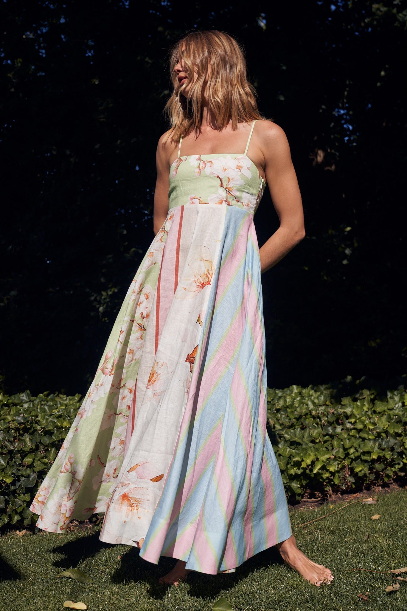 Women Strap Floral Print Chiffon Bench Maxi Dress Women Strap Floral Print Chiffon Bench Maxi Dress
