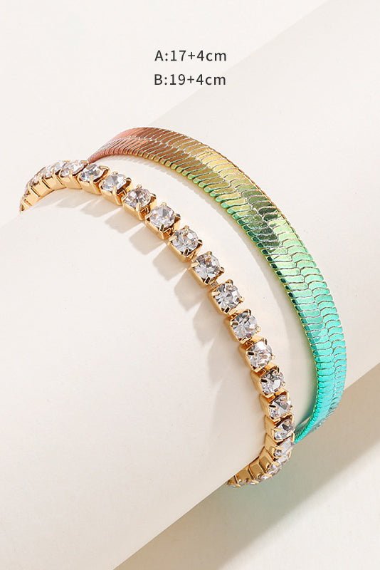 accessories-Rainbow Gradient Flat Snake Chain Bracelet-SA00601312349-Multi - Sunfere