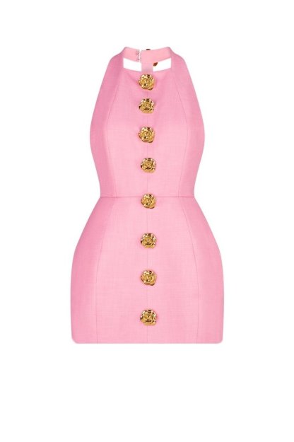 dresses-Rebecca Halter Backless Mini Dress-SD00603272545-Pink-S - Sunfere