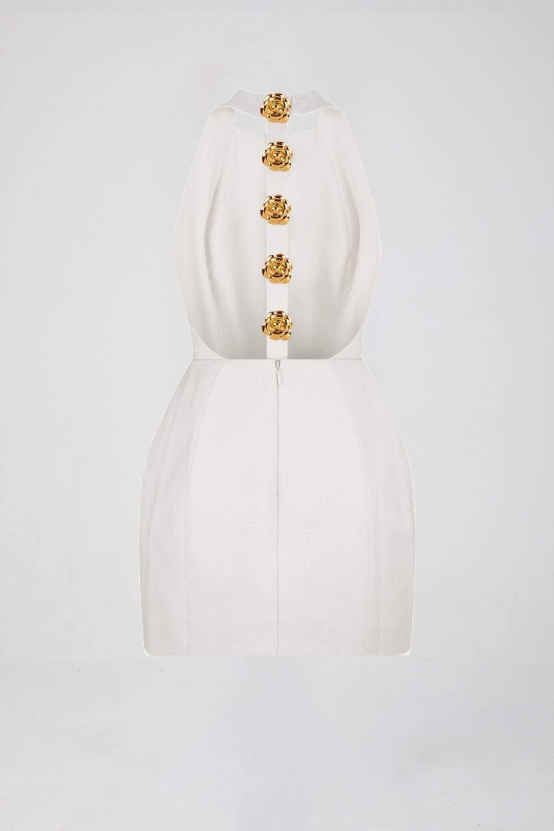 dresses-Rebecca Halter Backless Mini Dress-SD00603272545-White-S - Sunfere