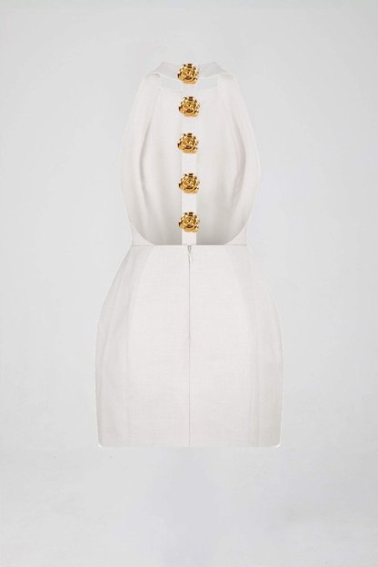 dresses-Rebecca Halter Backless Mini Dress-SD00603272545-White-S - Sunfere