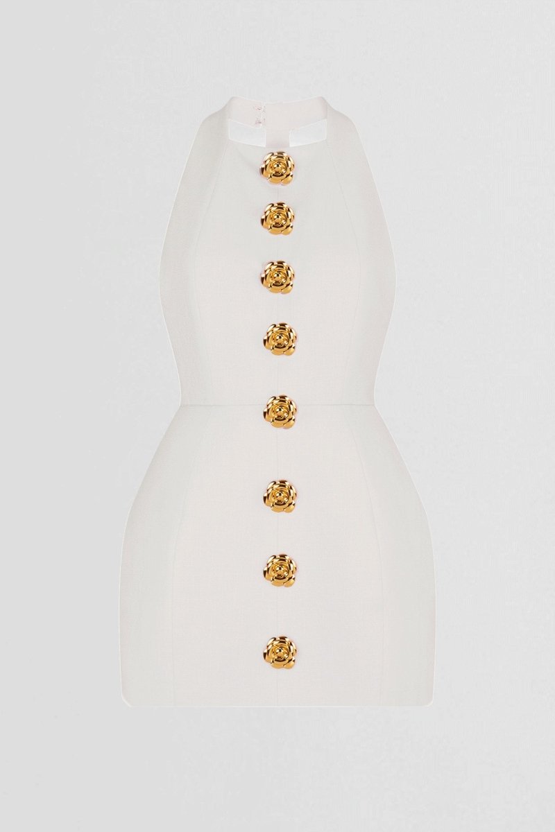 Rebecca Halter Backless Mini Dress-Sunfere