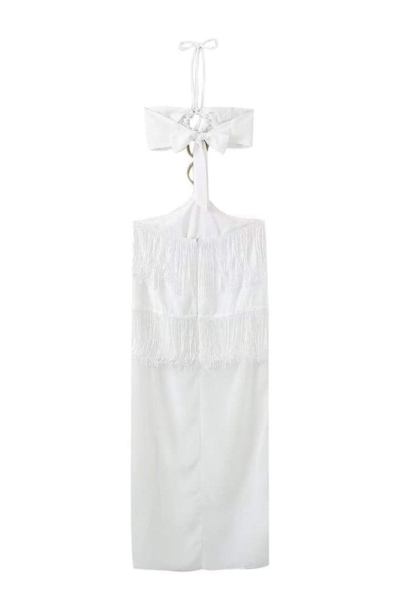 dresses-Rebecca Halterneck Tassel Maxi Dress-SD00604022602-White-S - Sunfere
