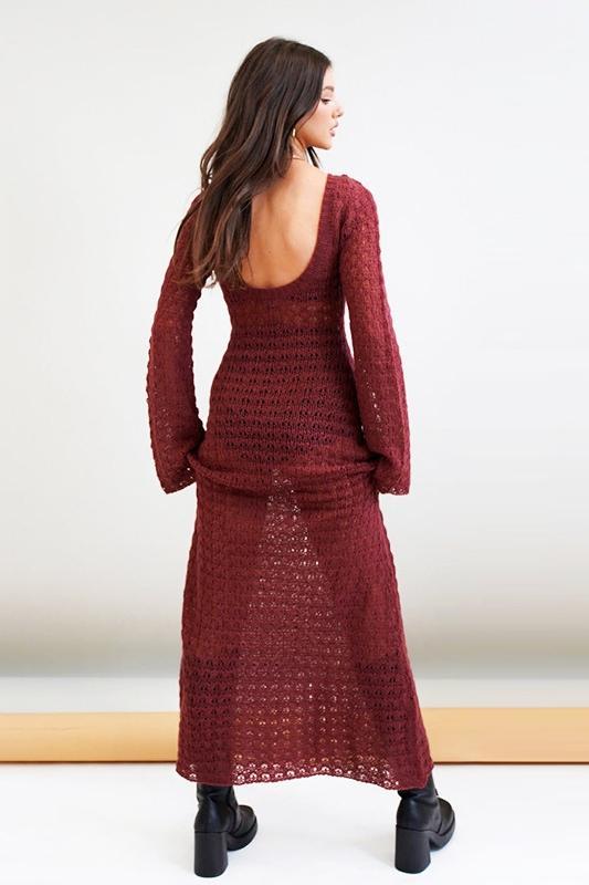 Regina Backless Crochet Maxi Dress-Sunfere