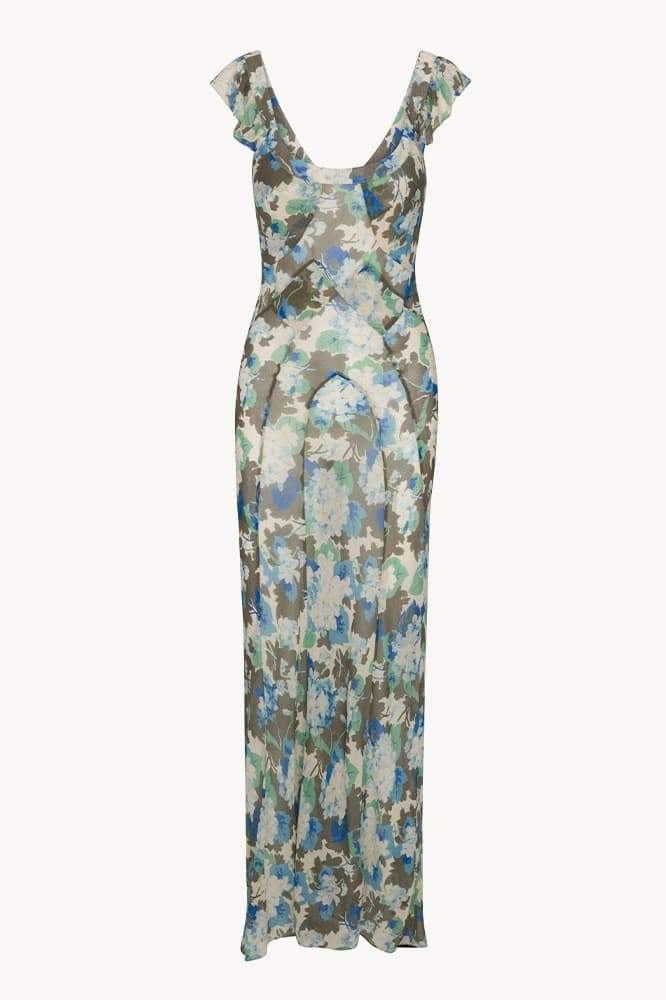 dresses-Renata Floral Ruffle Maxi Dress-SD00603212503-Blue-S - Sunfere
