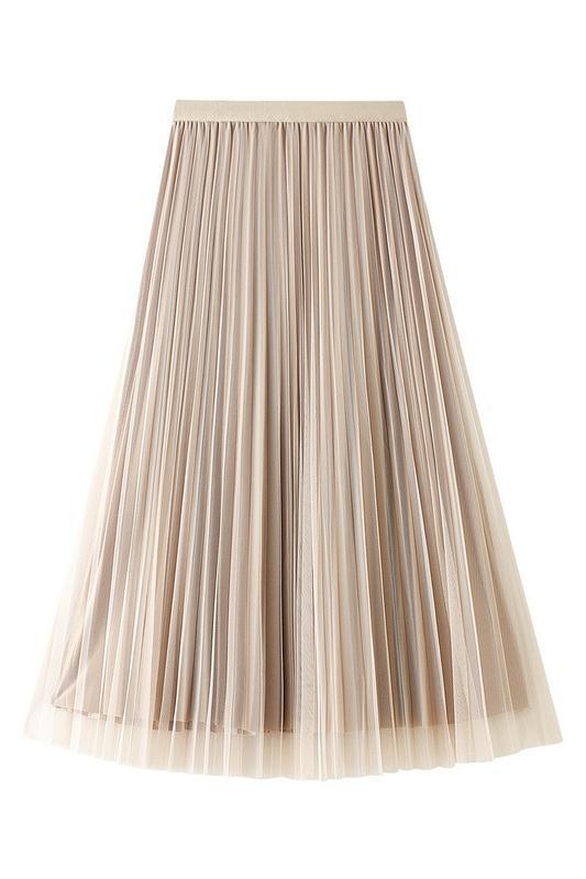 Reversible Two-way Pleated Midi Skirt-Sunfere