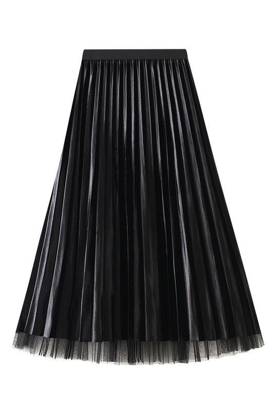 Reversible Two-way Pleated Midi Skirt