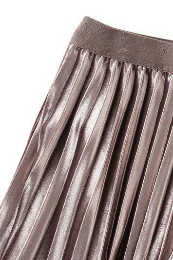 Reversible Two-way Pleated Midi Skirt-Sunfere