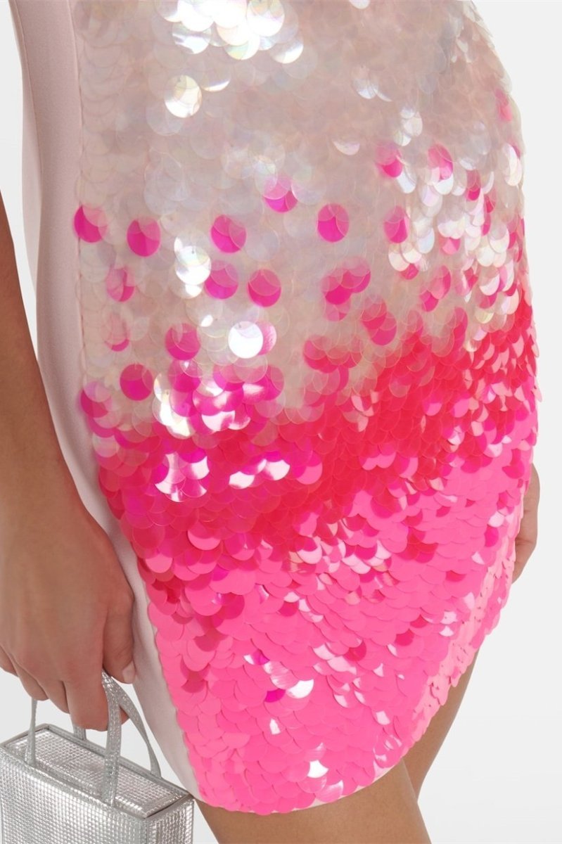 Riva Halter Gradient Sequins Mini Dress-Sunfere