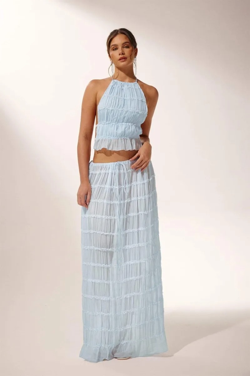 Rosalie Backless Pleated Set