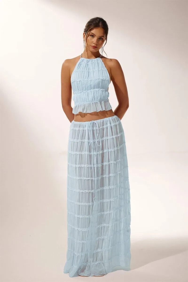 Rosalie Backless Pleated Set