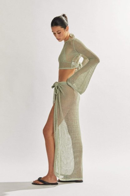 set-Rosalie Crochet Knit Set-SS00603212499-Green-S - Sunfere