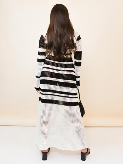 Ruth Crochet Strip Colorblock Maxi Dress
